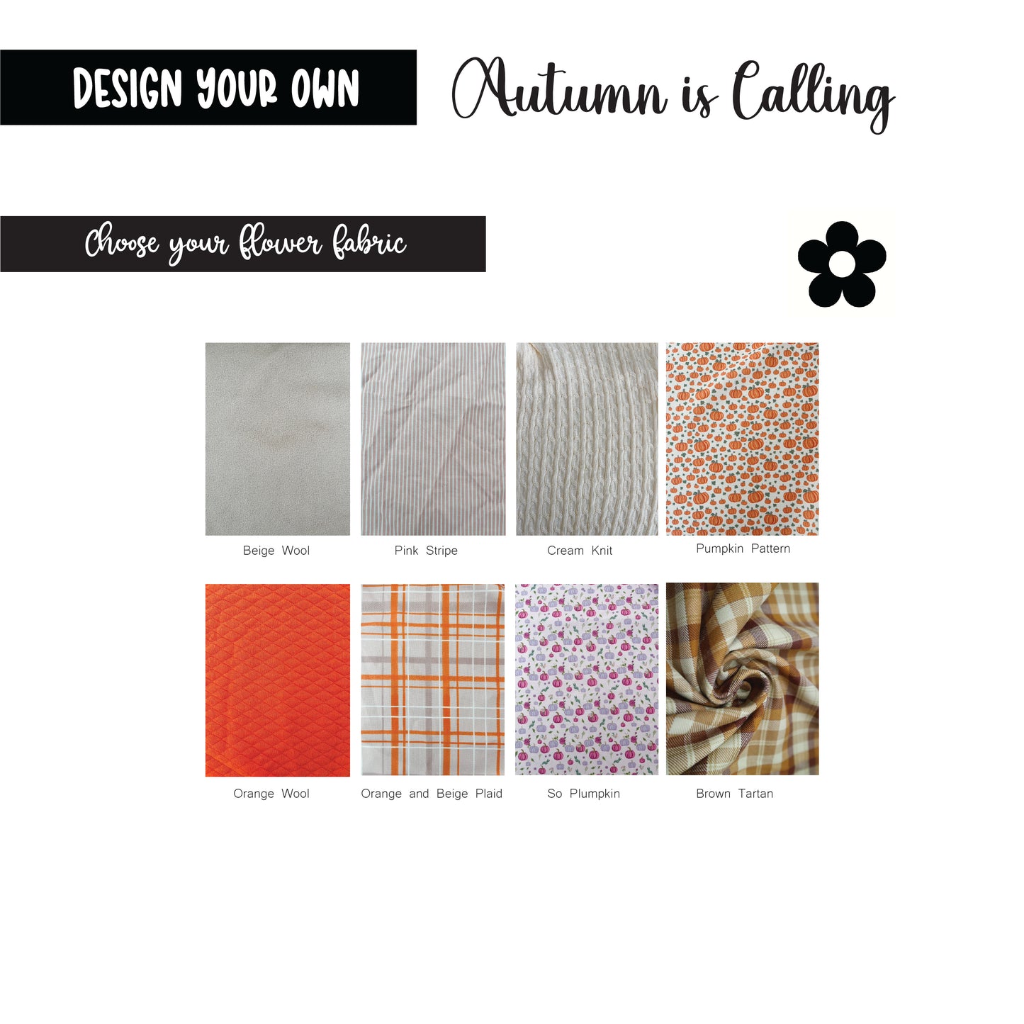 Design your own Autumn is Calling: 2 Flowers and Ruffle Bandana