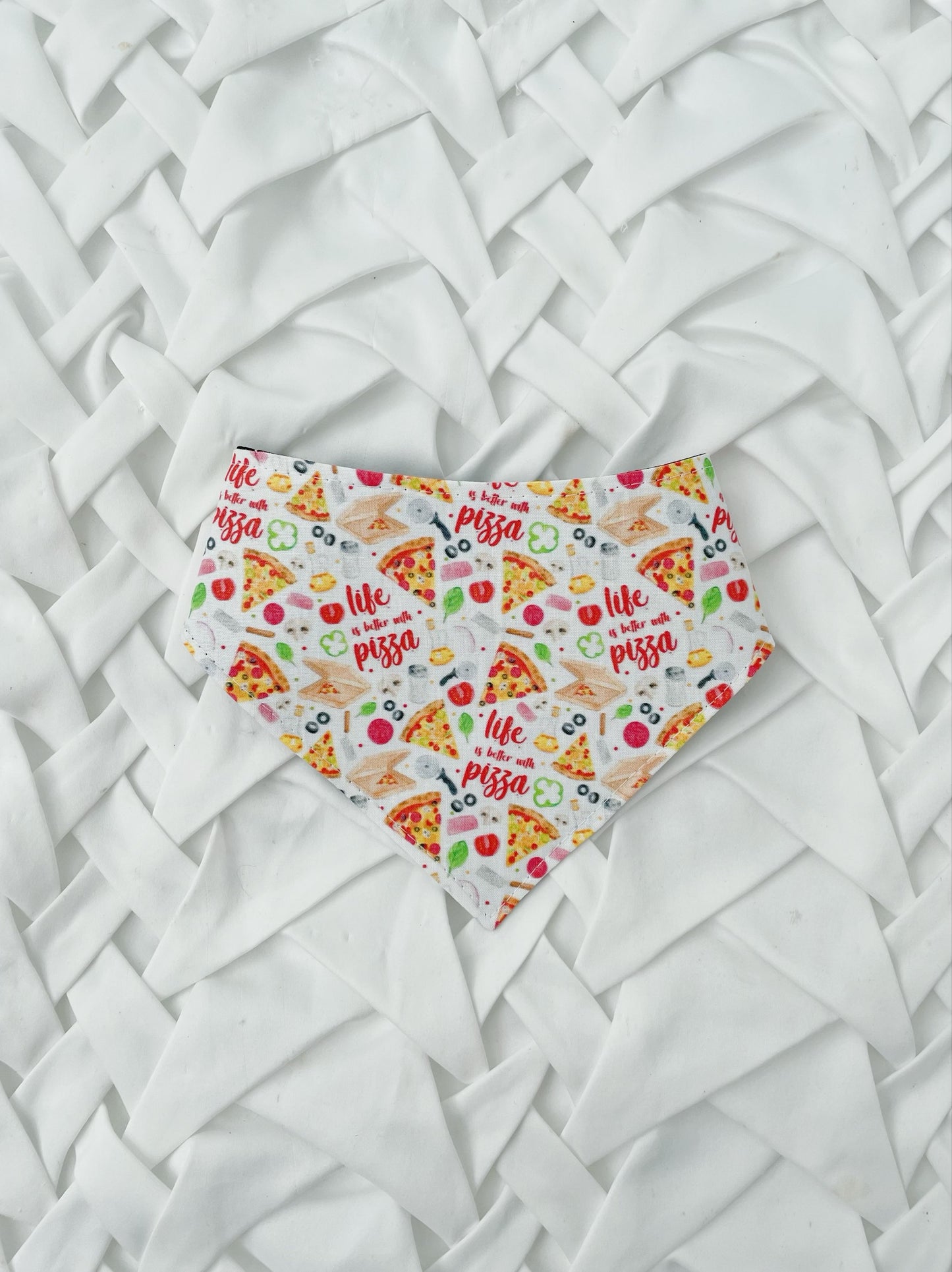 2 in 1 ‘Pizza my heart’ Dog Bandana