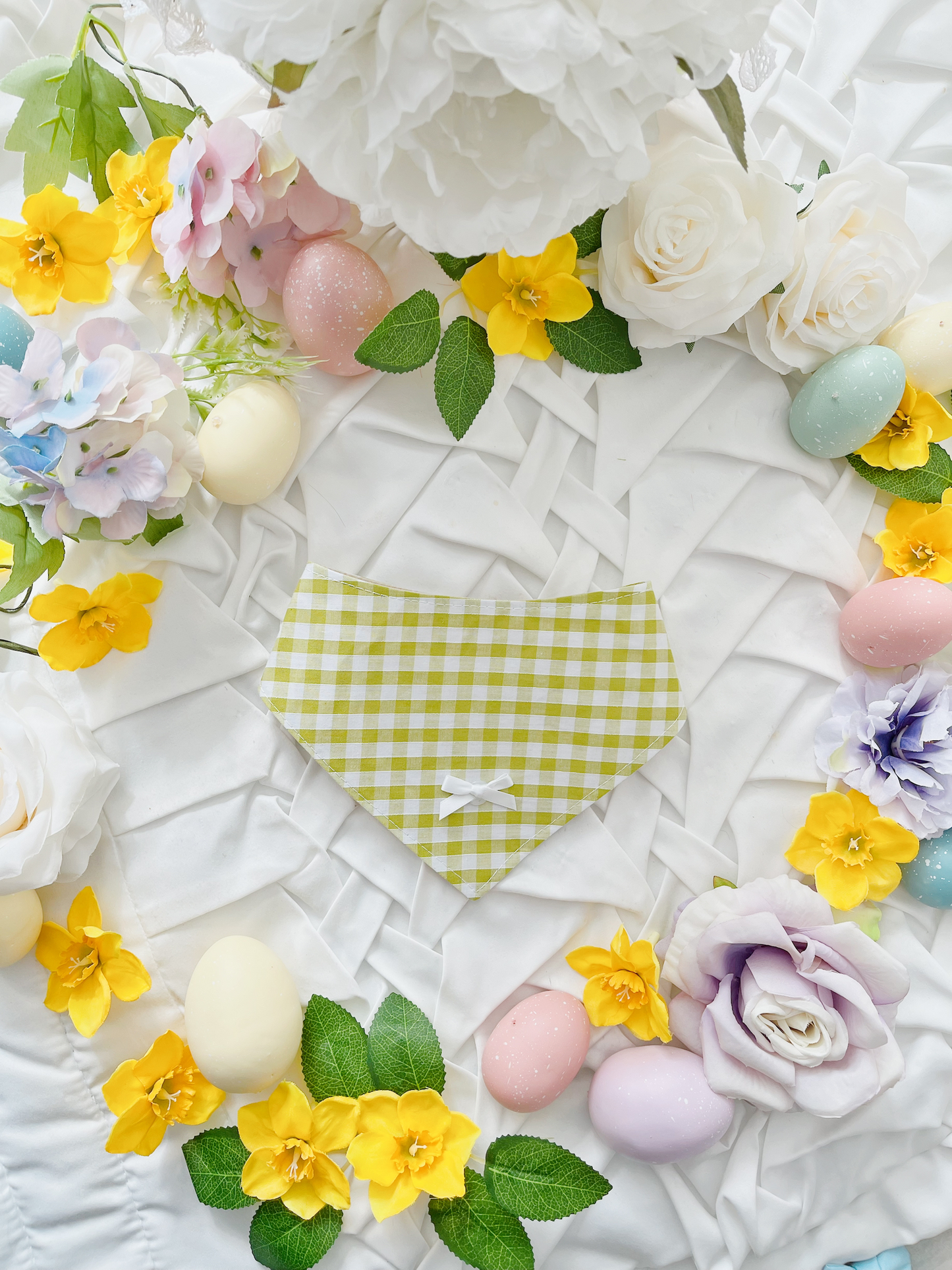 Hello Spring - 2 in 1 Green Check Bandana