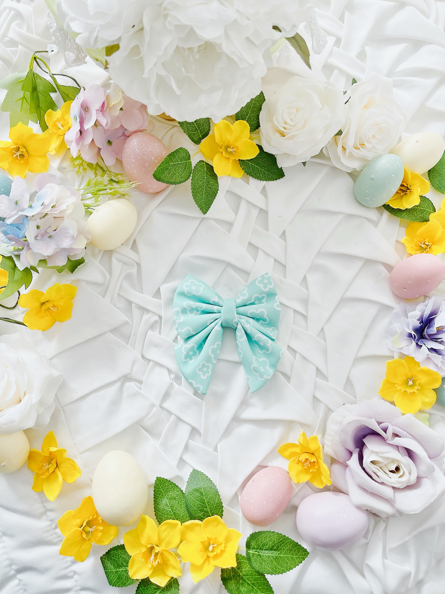 Hello Spring - Mint Flower Bow