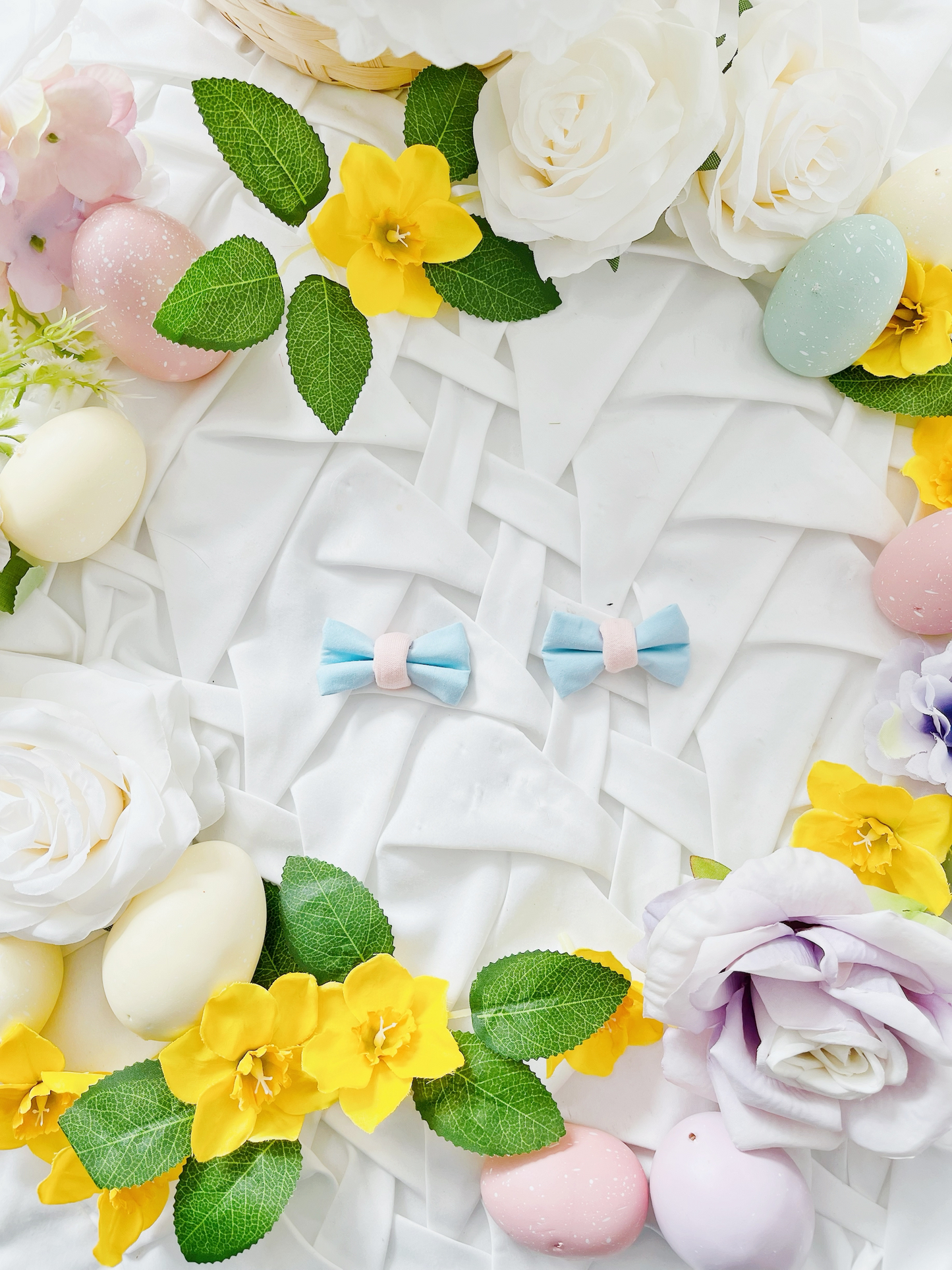 Hello Spring - Blue and Pink Hair Bow