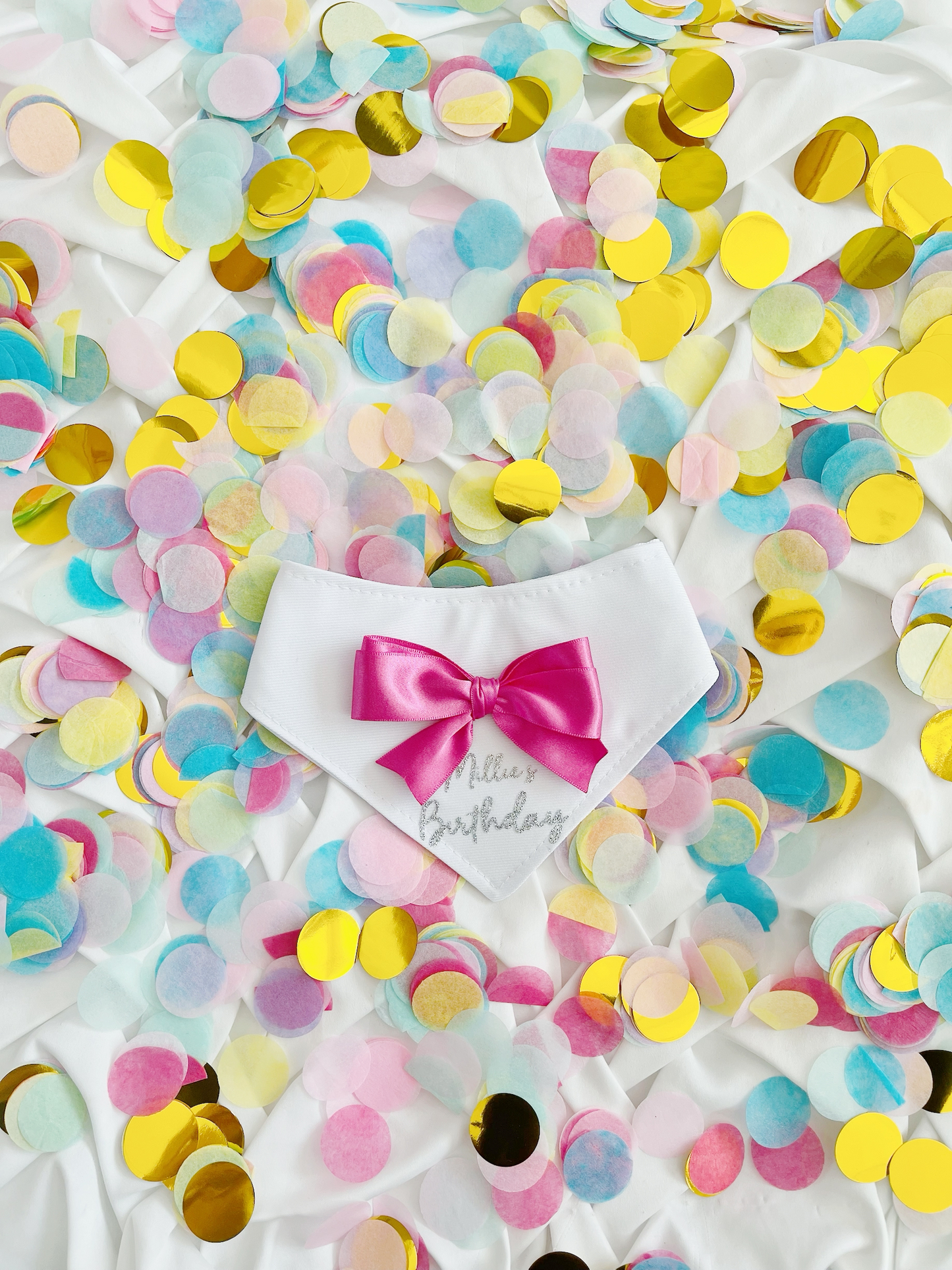 Personalised Hot Pink Bow Birthday Bandana