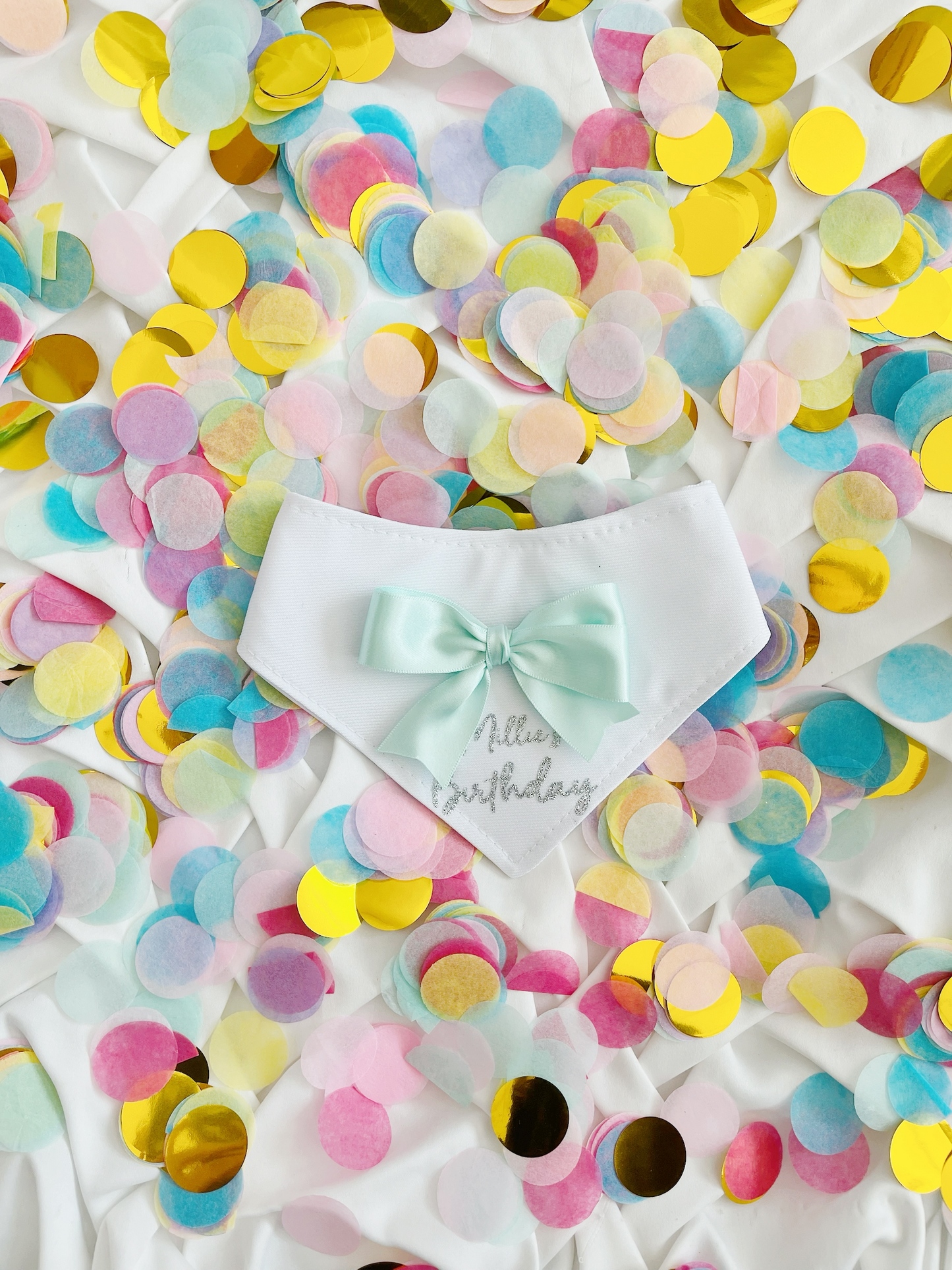 Personalised Mint Green Bow Birthday Bandana