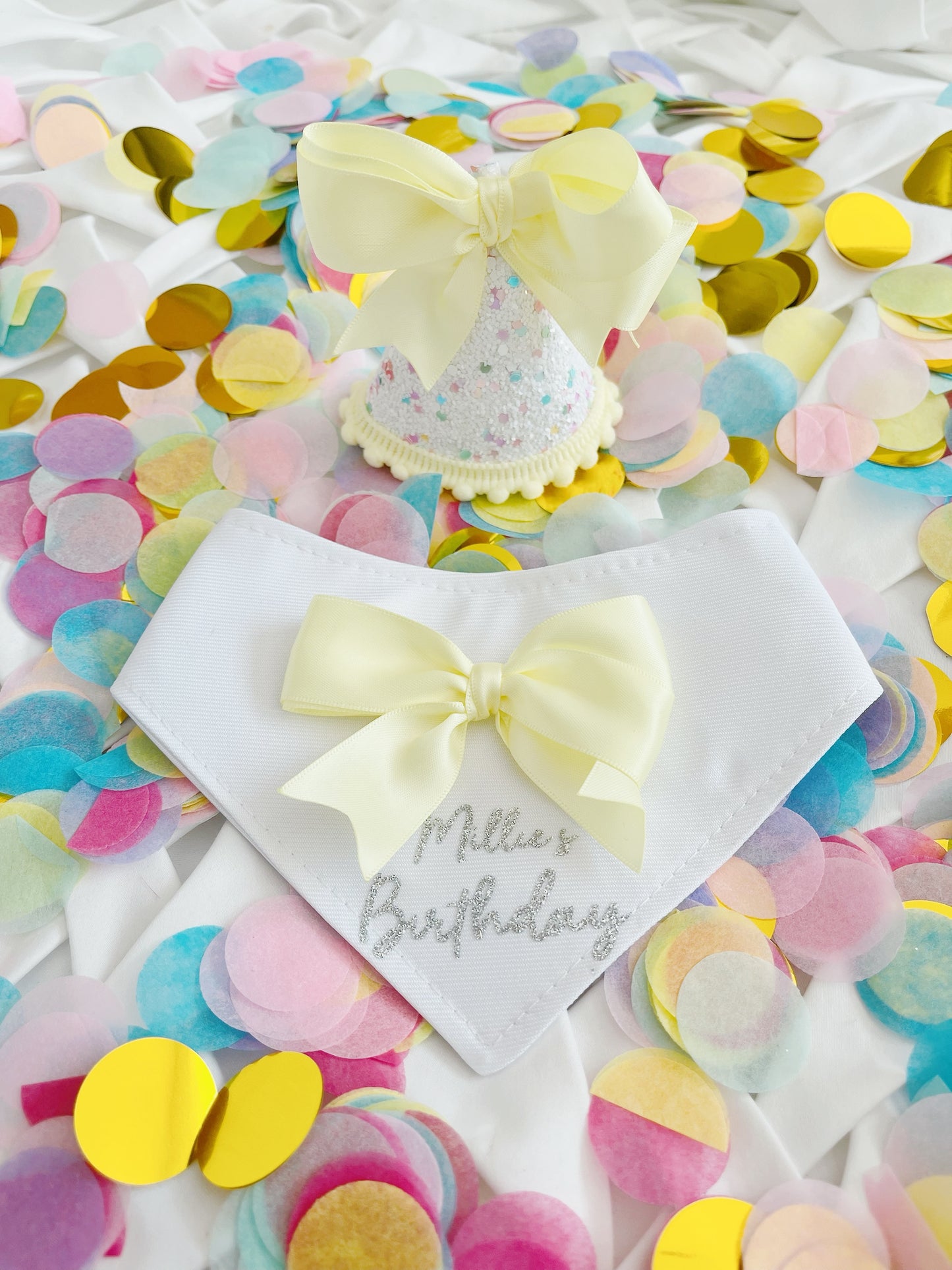 Personalised Lemon Bow Birthday Bandana