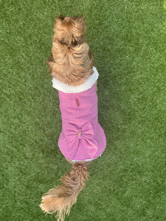 The Pink Tweed Statement Bow Coat