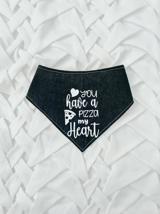 2 in 1 ‘Pizza my heart’ Dog Bandana