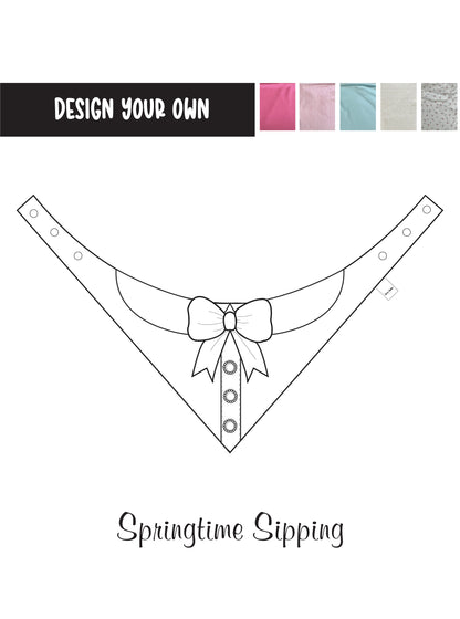 Design your own Springtime Sipping: Elegant Blouse with White Ribbon Bow Blouse