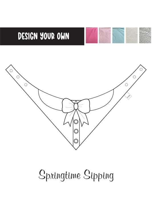 Design your own Springtime Sipping: Elegant Blouse with White Ribbon Bow Blouse