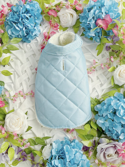 Sky Blue Quilted Dog Coat