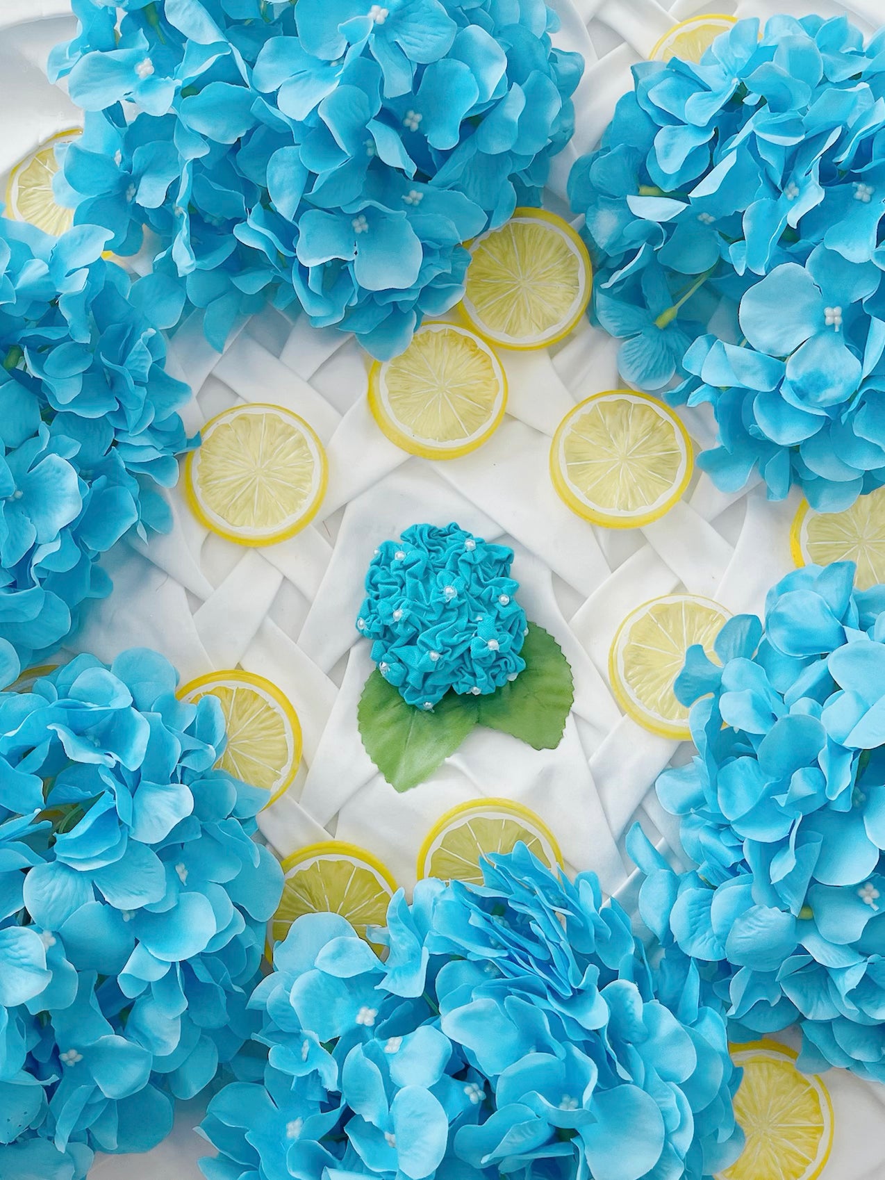 Hydrangea Flower Bow - White Flower Bow