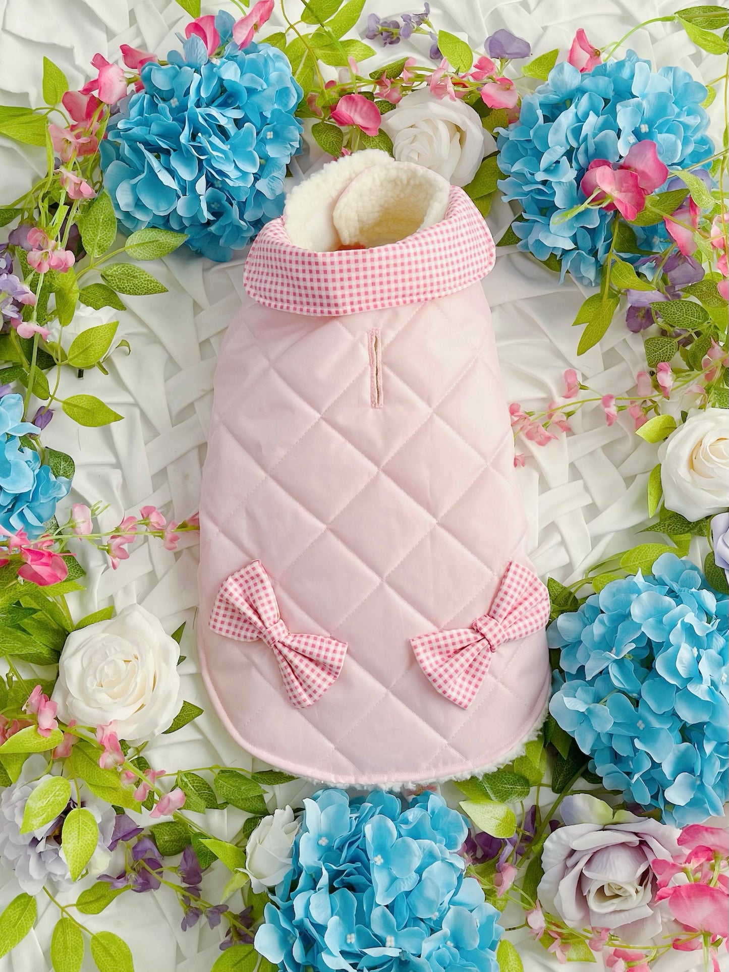 Blossom Pink Quilted Dog Coat