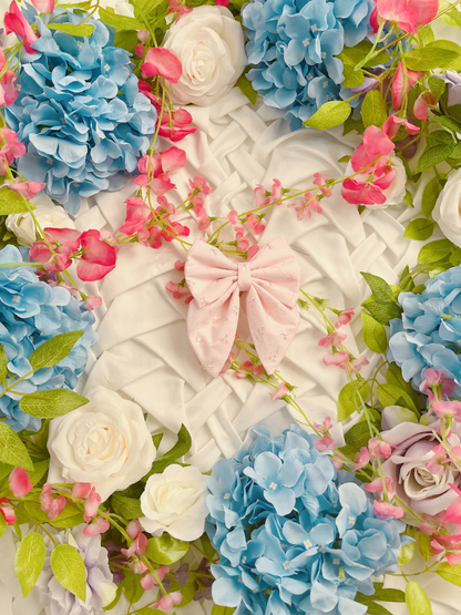 Spring Bloom - Pink Brodiere Bow