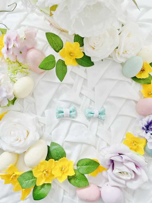 Hello Spring - Mint Flower Hair Bow