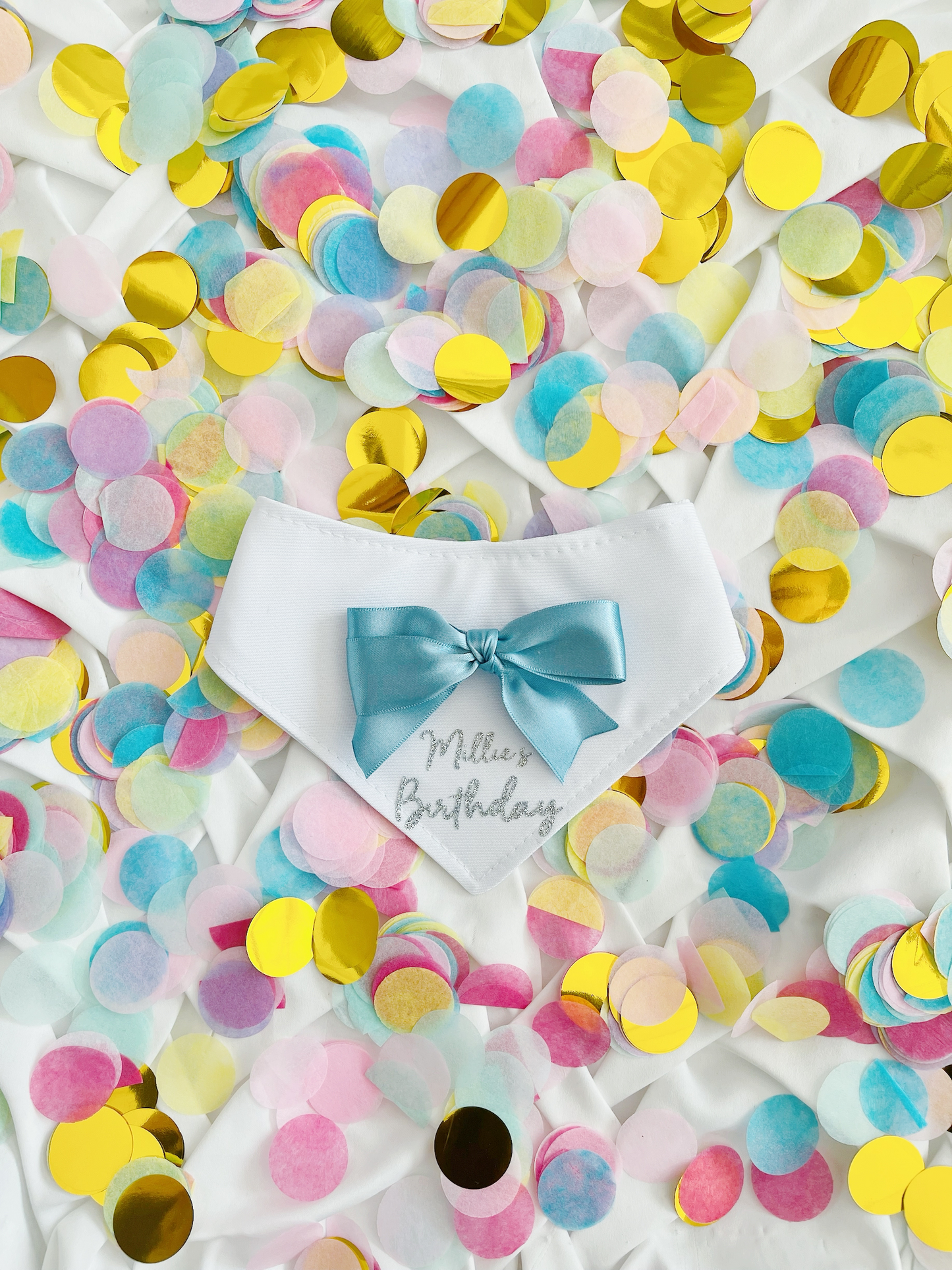 Personalised Dark Blue Bow Birthday Bandana