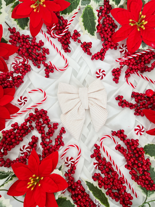 Christmas - Cream Cord Bow