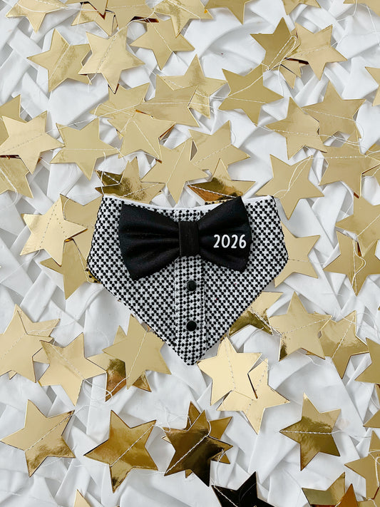 New Year - Black and White Shirt Bandana