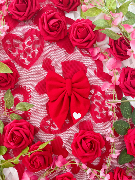 Falling in Love - Red Heart Bow