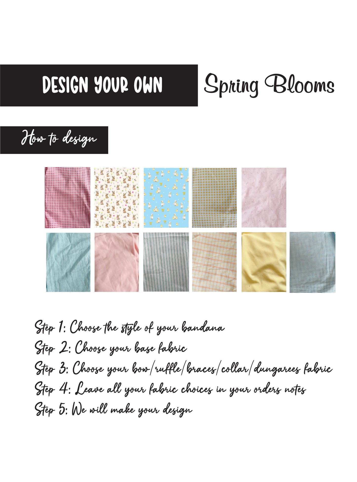Design your own Spring Bloom: Bow and Ruffle Bandana
