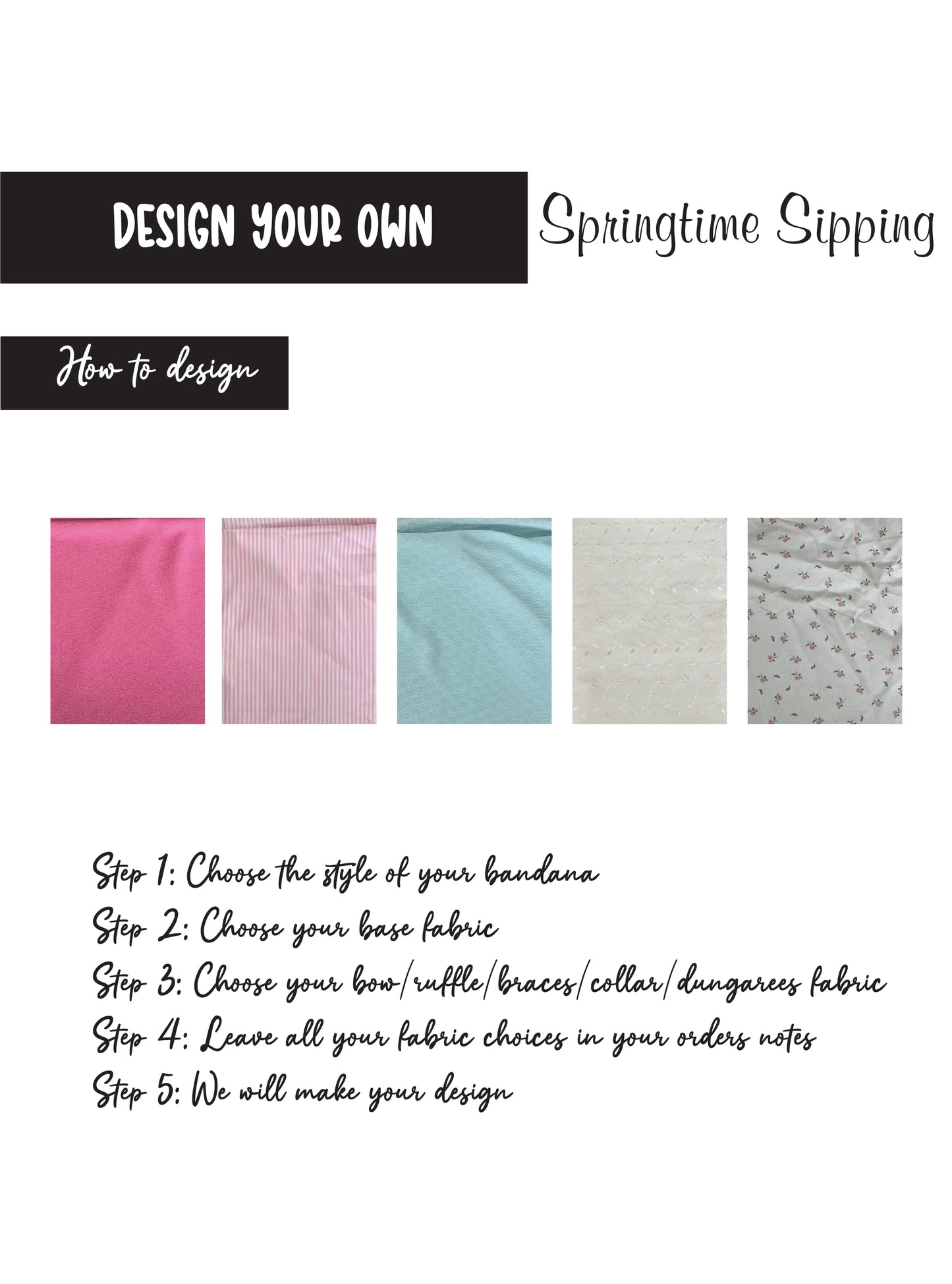 Design your own Springtime Sipping: Dungarees Bandana